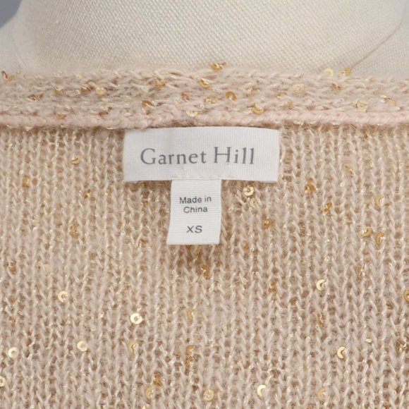 Garnet Hill Wool Alpaca Blend Sequined V-Neck Sweater Size XS - Picture 7 of 9